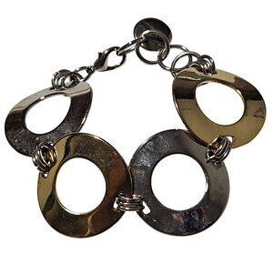 Elegant Two Tone Circular Link Statement Bracelet Pasarella Colombia Fashion